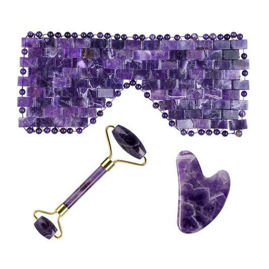 Natural Amethyst Jade Mask Gua Sha Roller