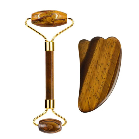 Natural Tiger Eye Stone Gouache Scraper Jade Roller