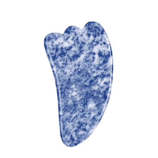 Natural Blue White Dot Jade Stone Gua Sha Scraper