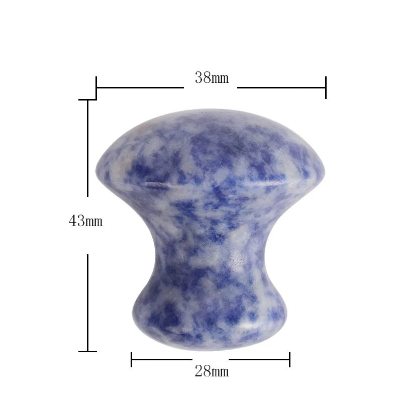 Natural Stone Blue White Gua Sha Jade Roller Set