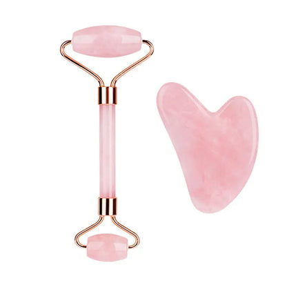 Natural Stone Cold Therapy Gua Sha Jade Roller Set