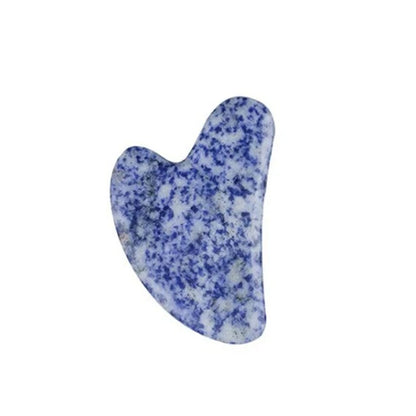Natural Stone Blue White Gua Sha Jade Roller Set