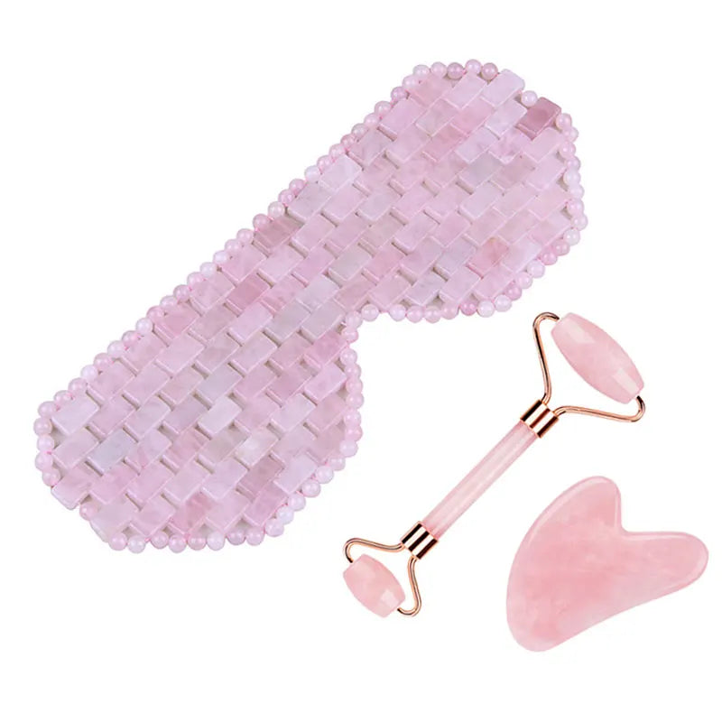 Natural Stone Cold Therapy Gua Sha Jade Roller Set