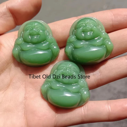 Certified True Hetian Jade Pendant Jasper Maitreya Buddha of protection Amulet