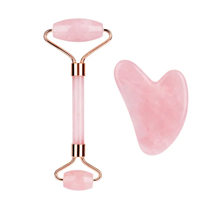 Natural Stone Cold Therapy Gua Sha Jade Roller Set